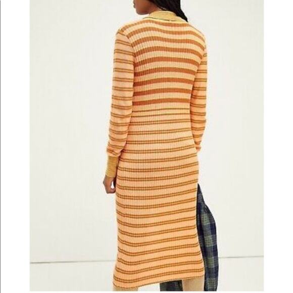 Free People Vista Cardi Striped Longline Button Front Size Small NWOT - Picture 7 of 11